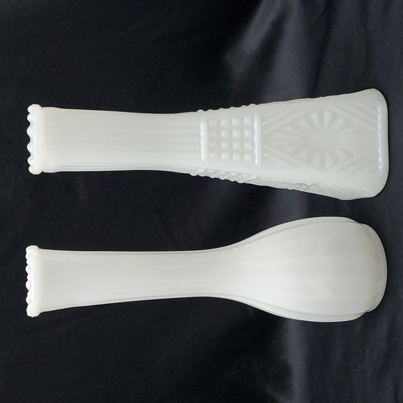 Vintage Other - 2 Vintage Milk White Textured Vase